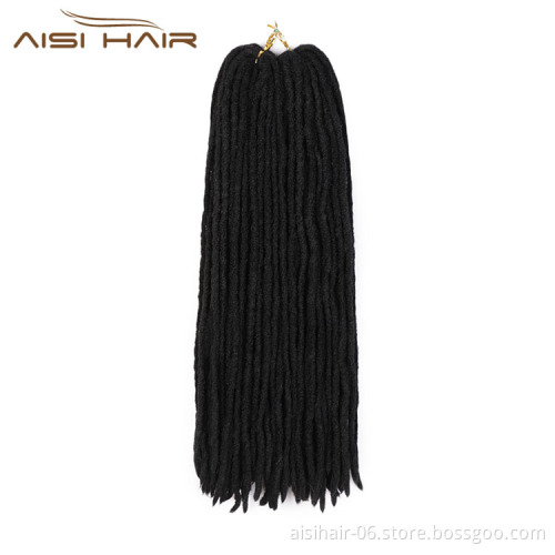 Aisi Hair Brown Black Color Soft Goddess Faux Locs Crochet Braids Hair Synthetic Braiding Hair Extension For Black Women